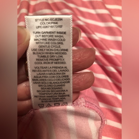 Draper James pink & white stripe PJ top, L - Picture 8 of 9